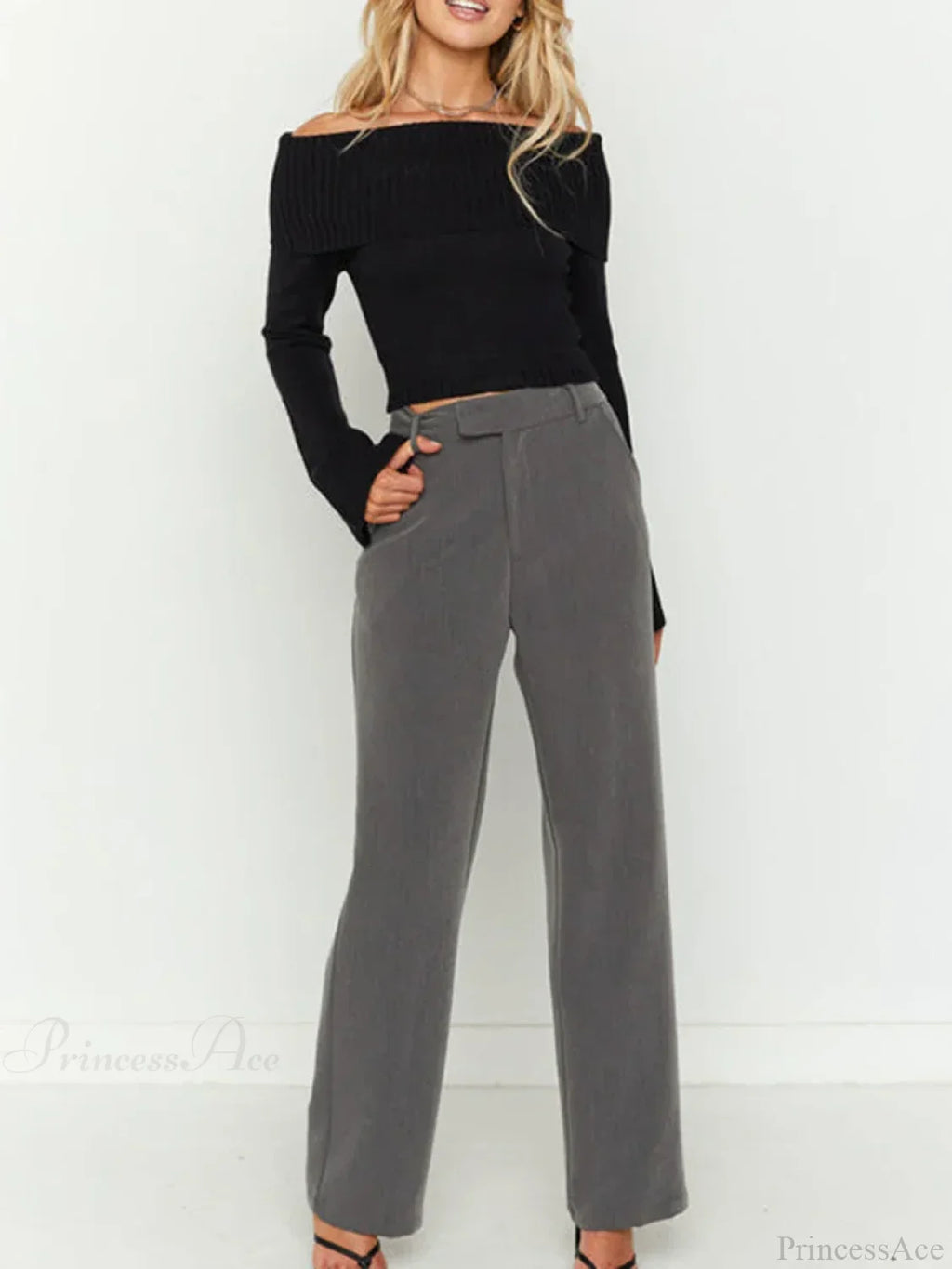 Sexy Slim Crop Off Shoulder Sweater image 5