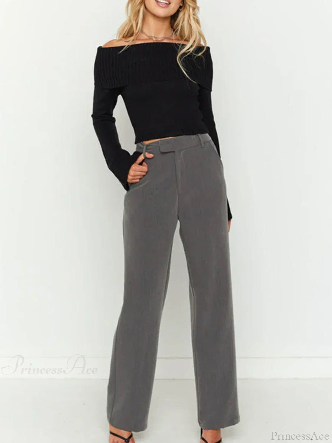 Sexy Slim Crop Off Shoulder Sweater image 5