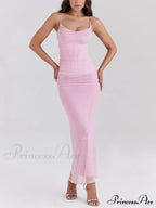 Sexy Slim Fit Hip-Hugging Graceful Slit Mesh Long Skirt image 6