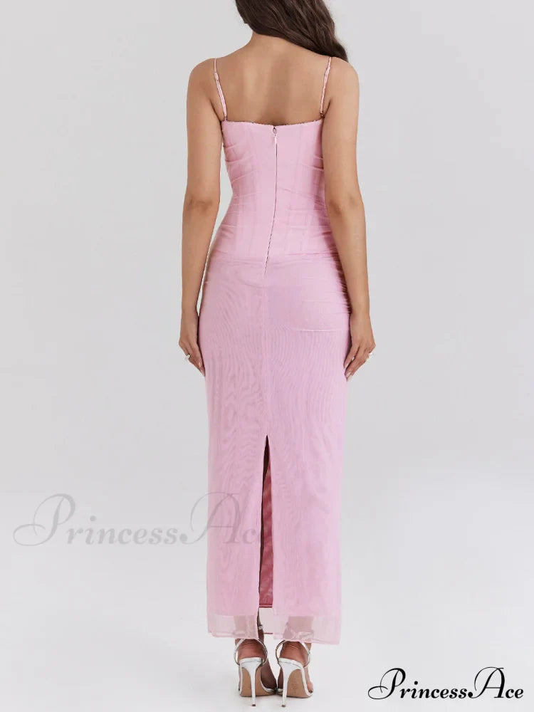 Sexy Slim Fit Hip-Hugging Graceful Slit Mesh Long Skirt image 7