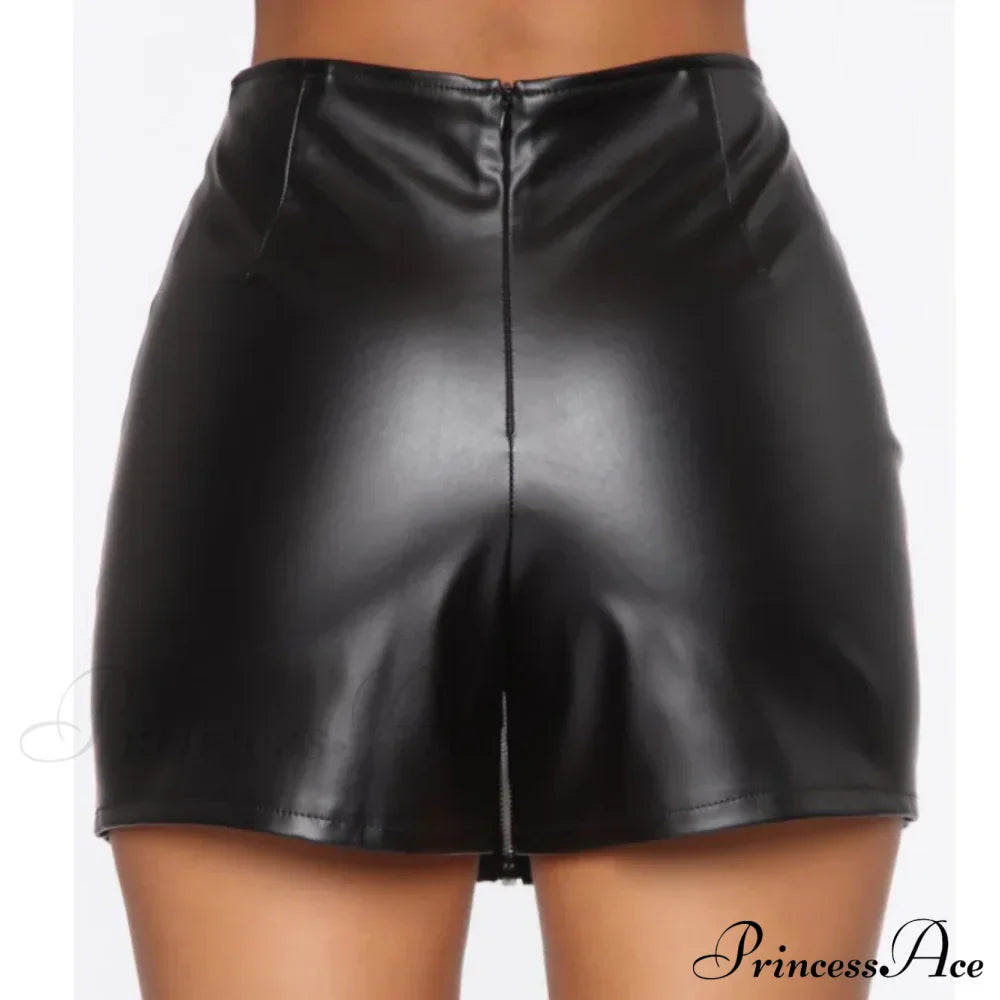 Sexy Slim Fit Solid Color Y2k Mini Leather Chic Trendy Summer Skirt image 5