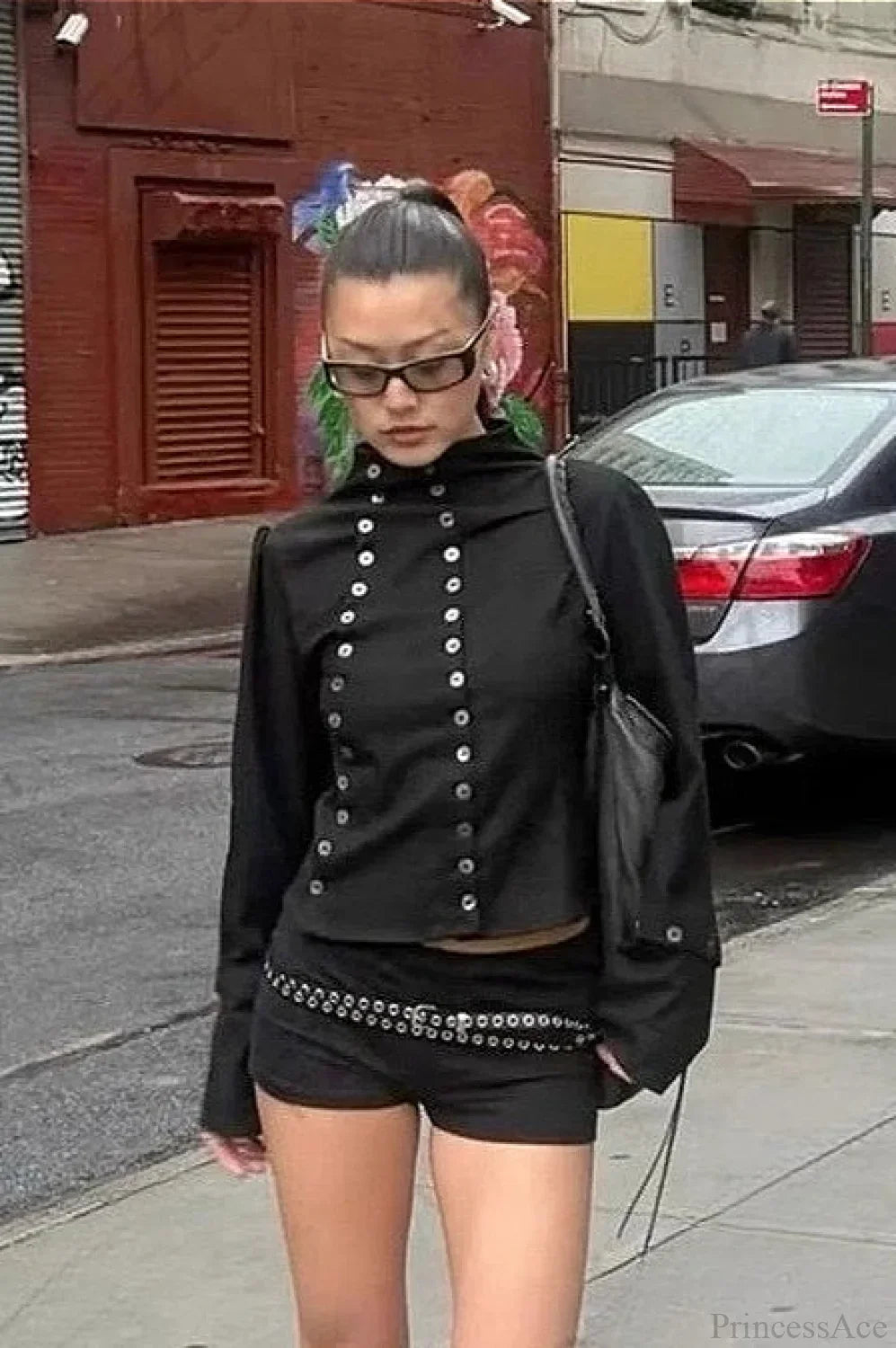 Sexy Solid Button Slim Round Neck Long Sleeve Tee image 4