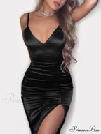 Sexy Solid V-Neck Bodycon Sleeveless Mini Dresses image 3