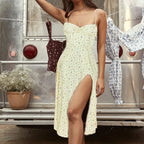 Sexy Spaghetti Strap Slit Floral Beach Party Dress image 6