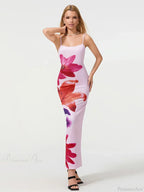 Sexy Spaghetti Straps Bodycon O-neck Wrap Cami Floral Dress image 7