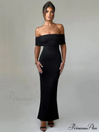 Sexy Strapless Backless Maxi Dress - Solid Off-shoulder Sleeveless Bodycon Party Dress image 2
