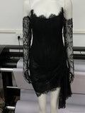 Sexy Strapless Corset Lace Mini Dress Asymmetrical Draped Celebrity Cocktail Party Dress image 7