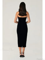 Sexy Strapless Diamonds Chain Bandage Black Sleeveless Backless Party Dress image 6