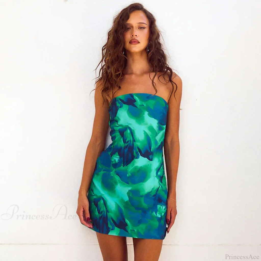 Sexy Strapless Floral Print High Waist Mini Dress image 5