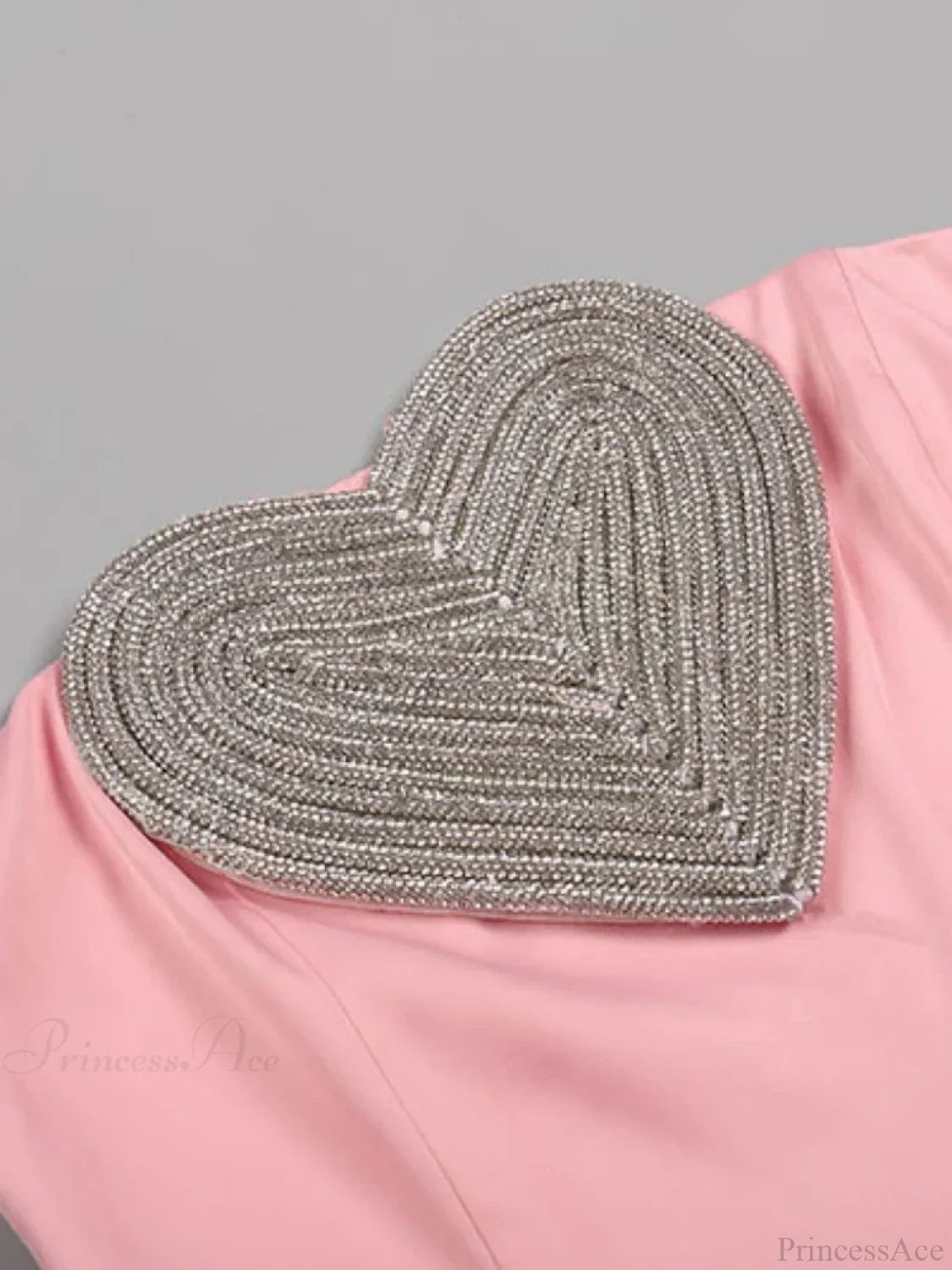 Sexy Strapless Heart Crystal Design Long Pink Sleeveless Diamonds Elegant Party Dress image 6