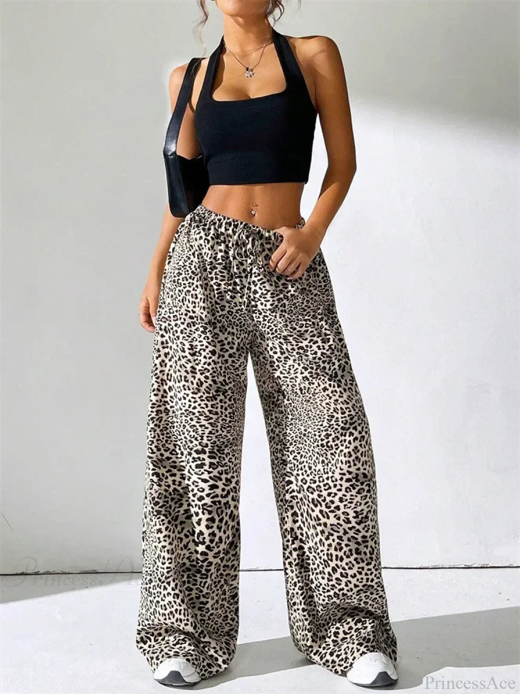 Sexy Striped Side Split Tie-Up Wide-Leg Sweatpant image 3