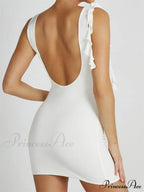 Sexy Summer Backless Flower Patchwork Tassels Sleeveless Party Mini Dress image 4
