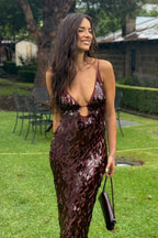 Sexy Teardrop Sequin Spaghetti Strap Evening Dress image 2