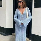 Sexy V Neck Crochet Boho Dress image 3