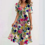 Sexy V-neck Floral Swing Dress image 7