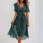 Sexy V-neck Floral Swing Dress image 5