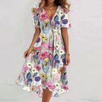 Sexy V-neck Floral Swing Dress image 1
