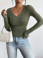 Sexy V-Neck High-Grade Spice Sweater Knitted T-shirt Women image 6