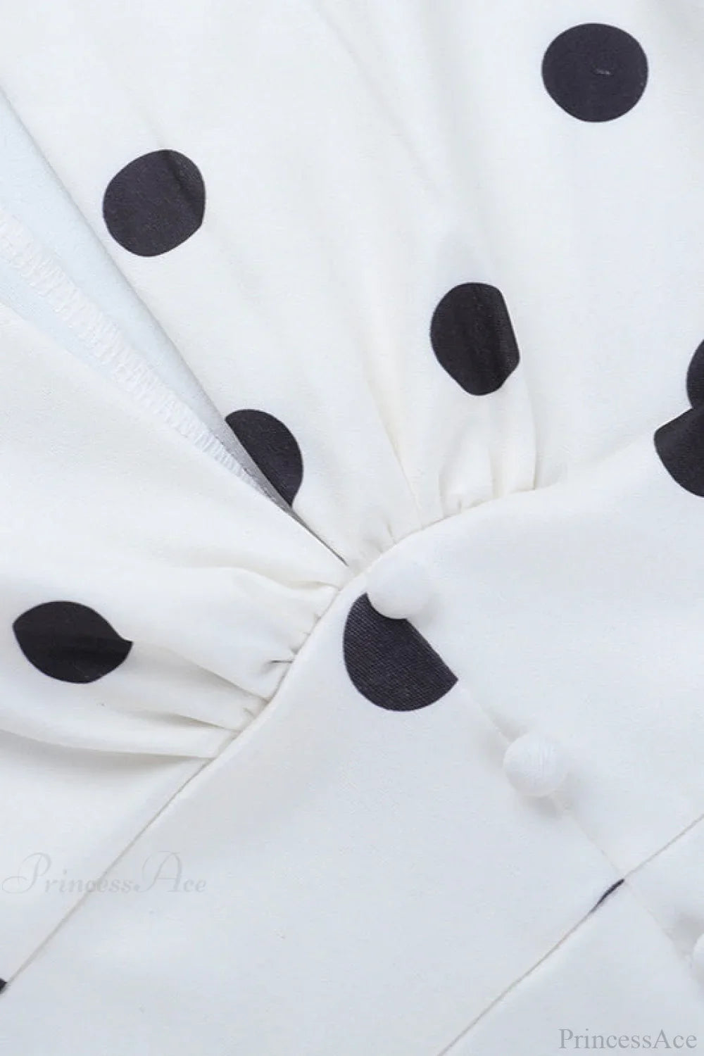 Sexy V Neck Polka Dot Lantern Sleeve Waist Cinching Fitted Mini Dress image 4