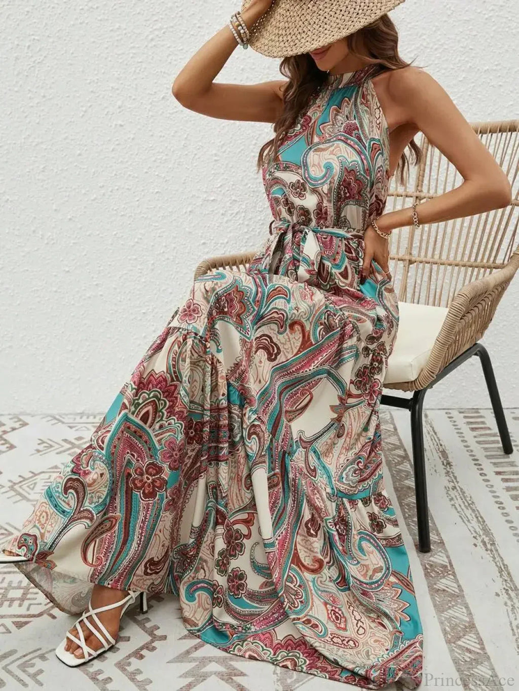 Sexy Vintage Hanging Neck Boho Dress image 10