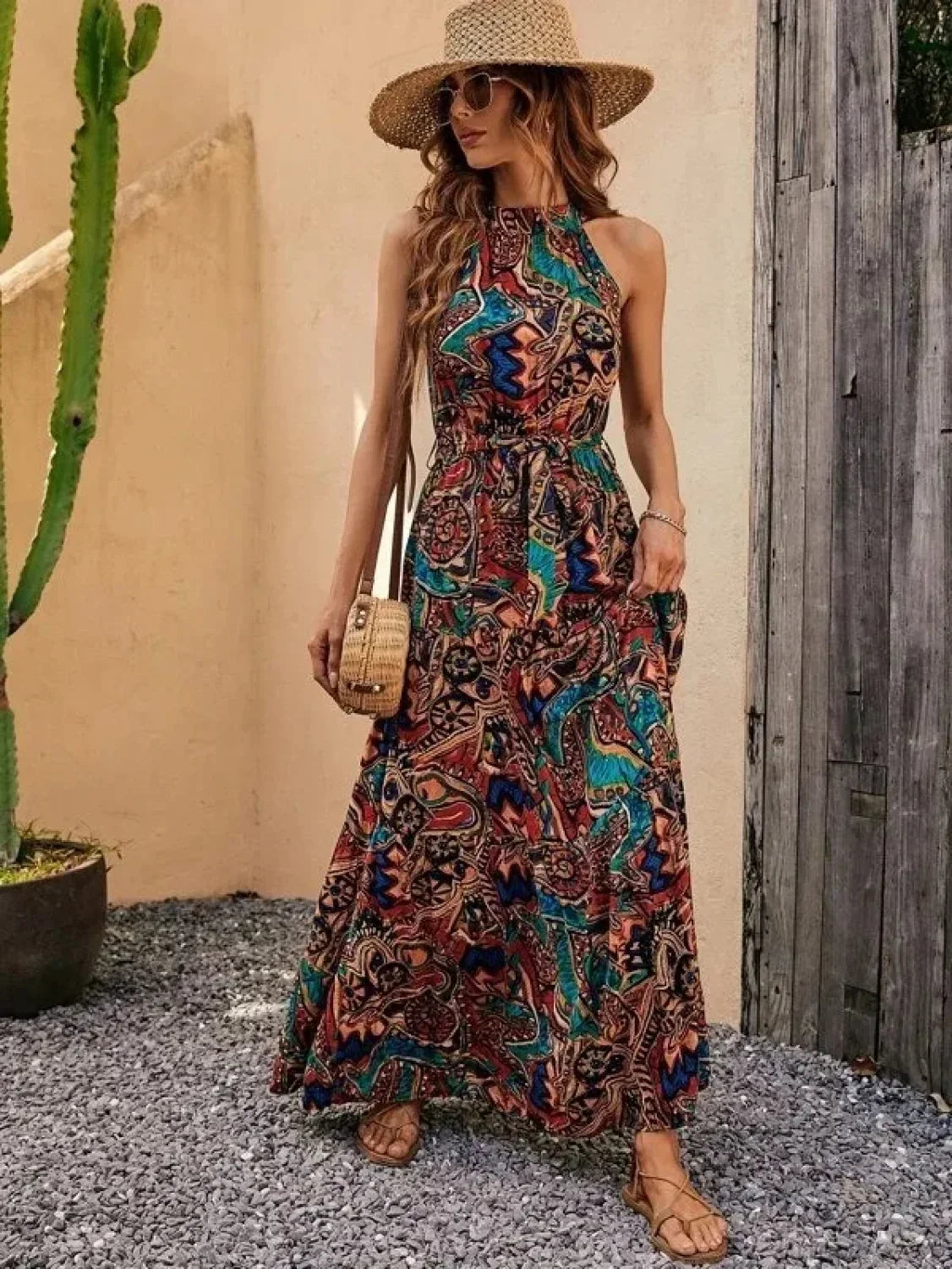 Sexy Vintage Hanging Neck Boho Dress image 9