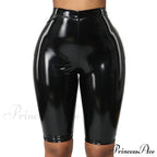 Sexy Wet Look PU Leather Shorts image 1