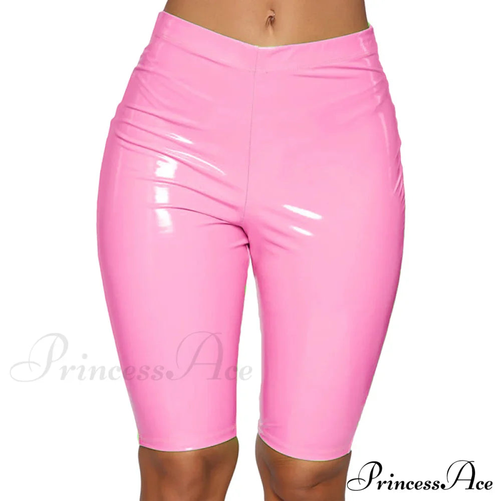 Sexy Wet Look PU Leather Shorts image 4