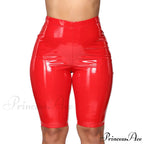 Sexy Wet Look PU Leather Shorts image 3