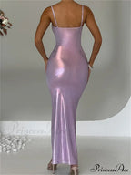 Sexy Women Bodycon Solid Metallic Sleeveless Strap Summer Backless Party Female Vestidos Streetwear image 6
