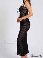Sexy Women Lace Floral Sling Mesh See-Through Sleeveless Strap Low Cut Summer Backless Party Vestido image 3