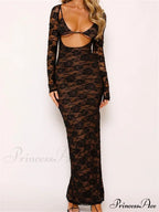 Sexy Women Lace Sleeve Low Cut Deep V-neck Party Club with Bra Summer High Split Vestidos image 1