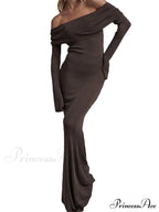 Sexy Women Slash Neck Off Shoulder Party Formal Spring Autumn Sleeve Slim Solid Female Vestidos image 5