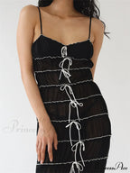 Sexy Women Sleeveless Casual Sling Spaghetti Strap See Through Tie-up Sexy Y2K Party Vestidos image 3