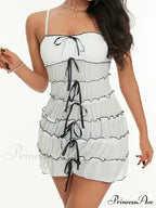 Sexy Women Sleeveless Casual Sling Spaghetti Strap See Through Tie-up Sexy Y2K Party Vestidos image 10