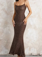 Sexy Women Sleeveless Strap Slim Sparkle Rhinestone Low Cut Trumpet Summer Party Female Vestido image 8