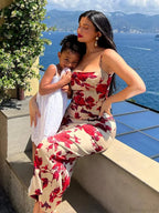 Sexy Y2K Floral Print Backless Bodycon Midi Dress image 4