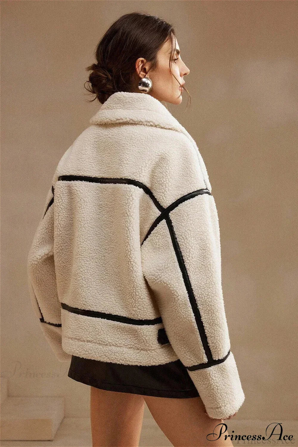 Shearling Biker Thick Fleece Coat image 4