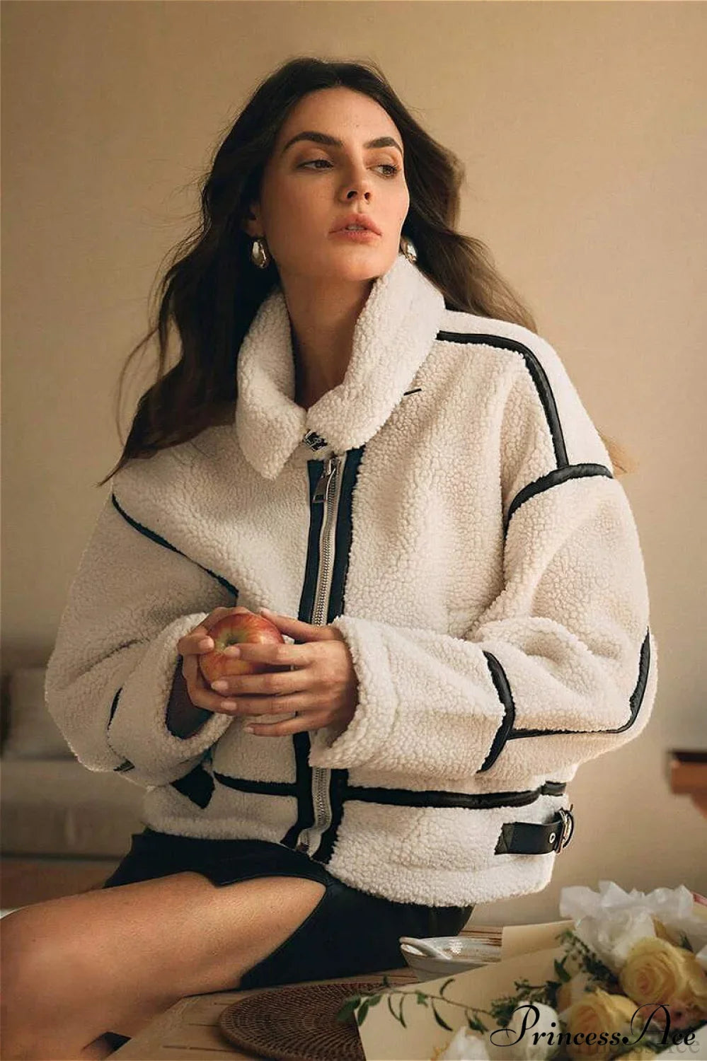 Shearling Biker Thick Fleece Coat image 3