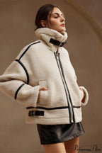 Shearling Biker Thick Fleece Coat image 1