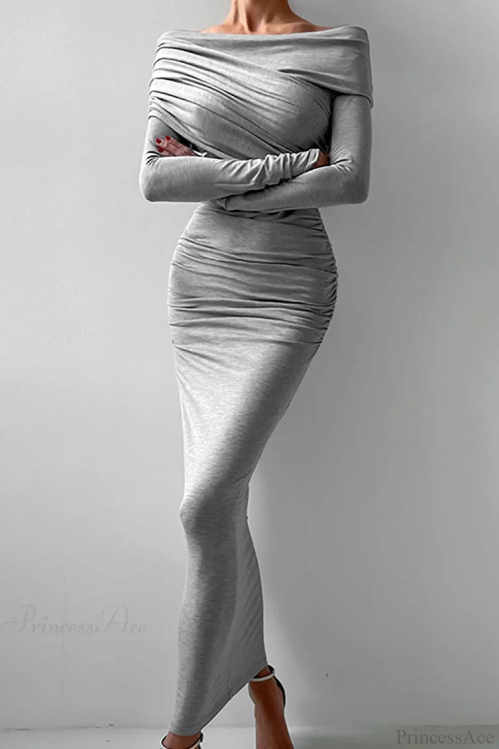 Sheath Off Shoulder Sleek Maxi Dress image 2