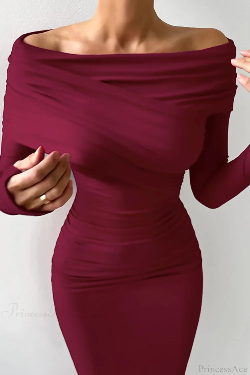 Sheath Off Shoulder Sleek Maxi Dress image 9