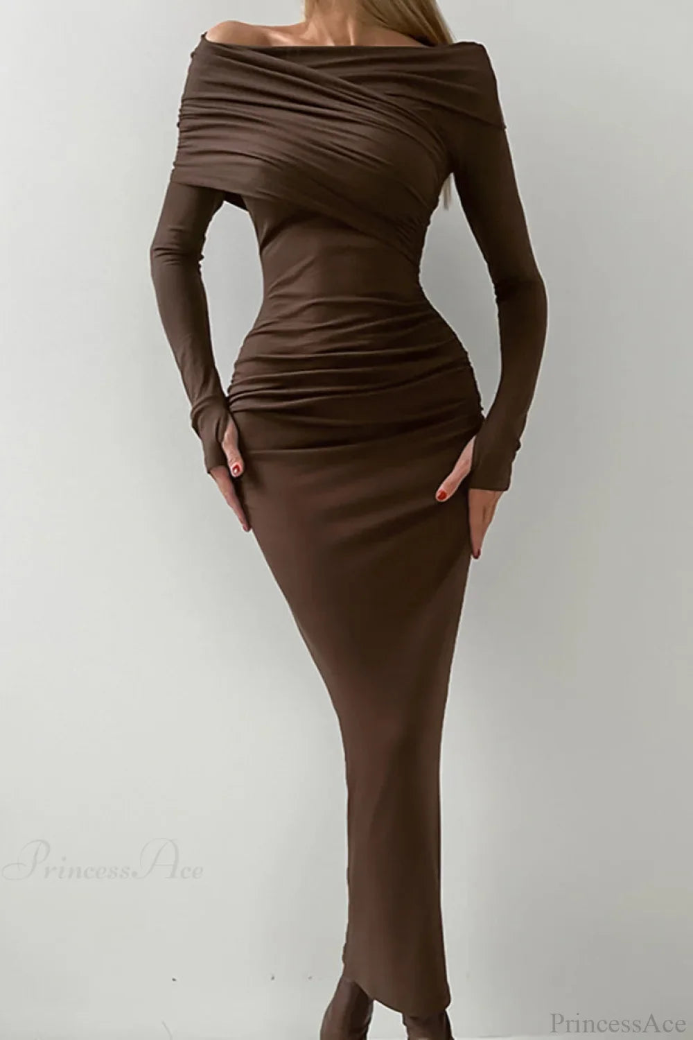 Sheath Off Shoulder Sleek Maxi Dress image 5