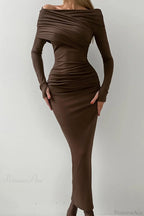 Sheath Off Shoulder Sleek Maxi Dress image 5