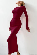 Sheath Off Shoulder Sleek Maxi Dress image 8