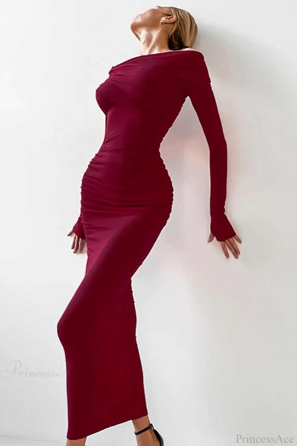 Sheath Off Shoulder Sleek Maxi Dress image 8