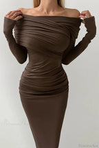 Sheath Off Shoulder Sleek Maxi Dress image 4