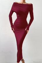 Sheath Off Shoulder Sleek Maxi Dress image 7