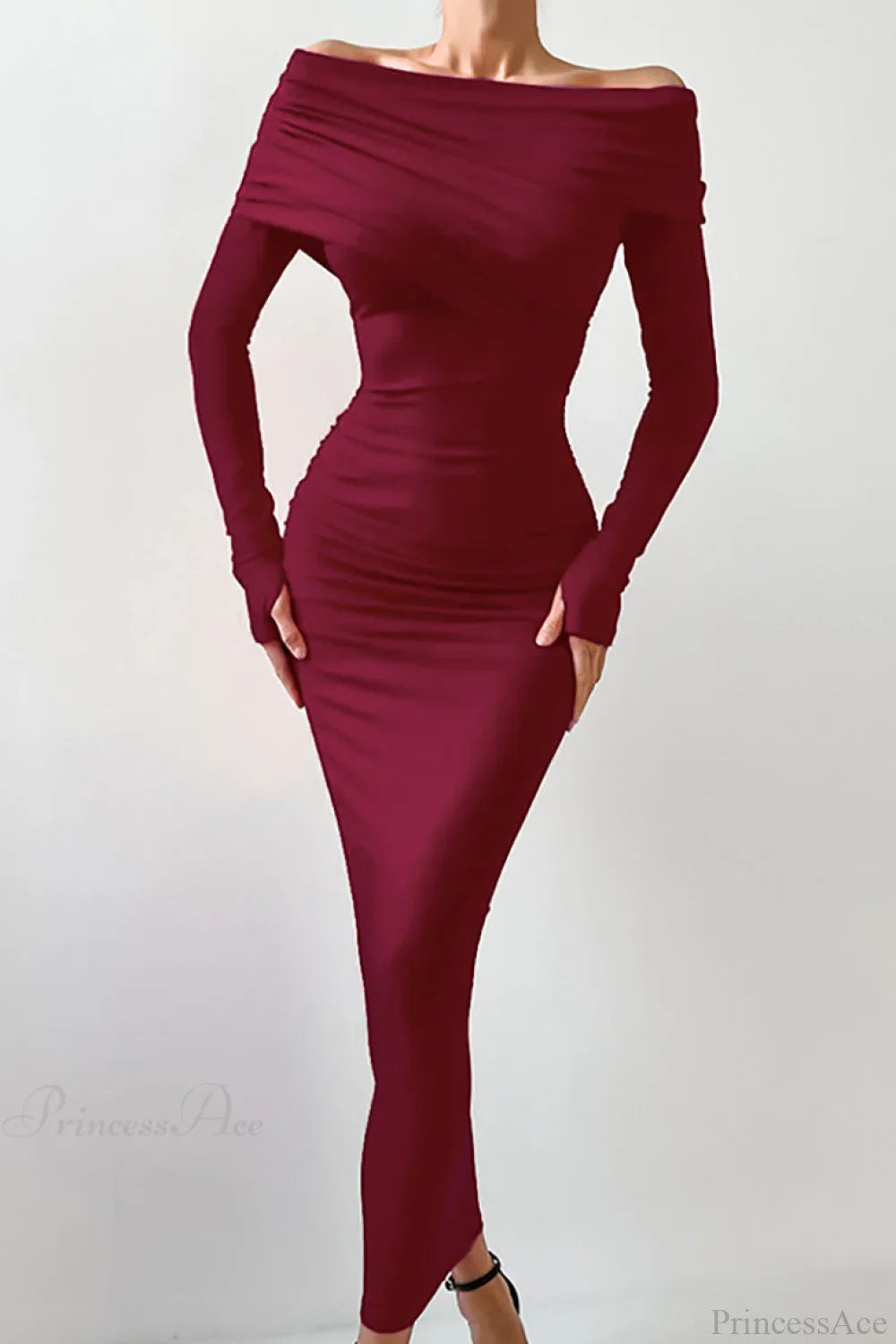 Sheath Off Shoulder Sleek Maxi Dress image 7