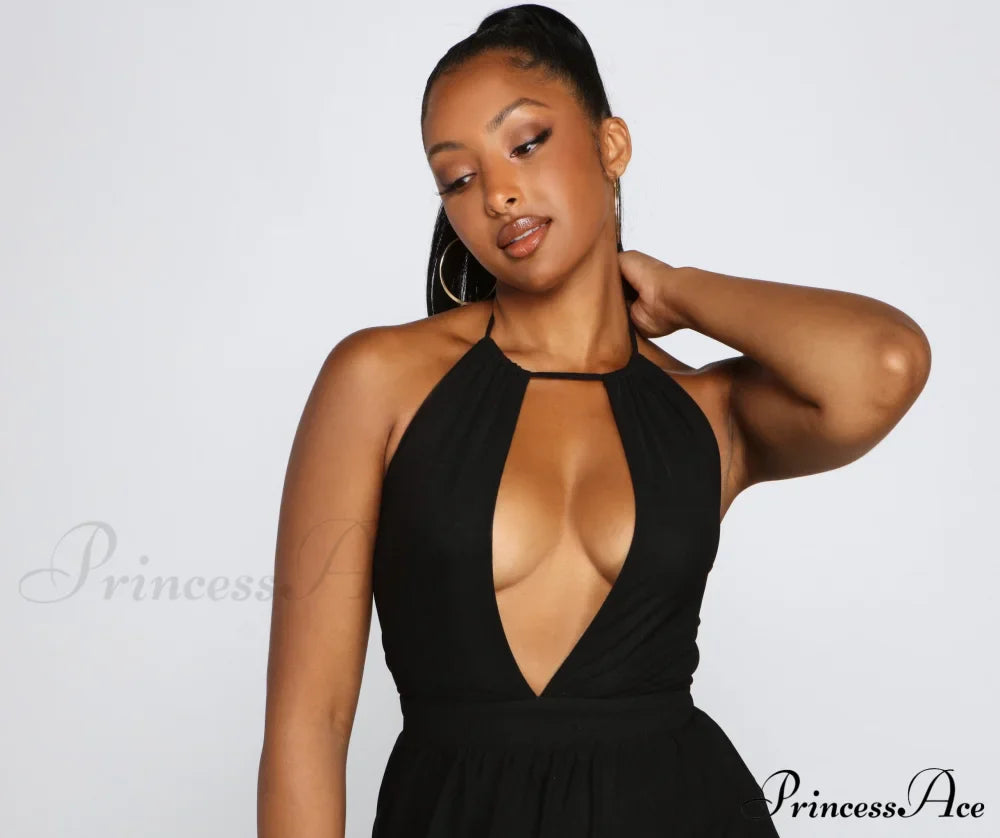 Sheer Appeal High Charming Slit Halter Dress image 3