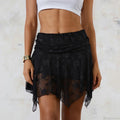 Sheer Asymmetric Frill Hem Skirt image 1